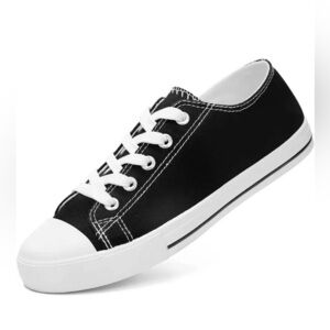 NWT Black and White Canvas Sneakers with Rubber Toe Cap